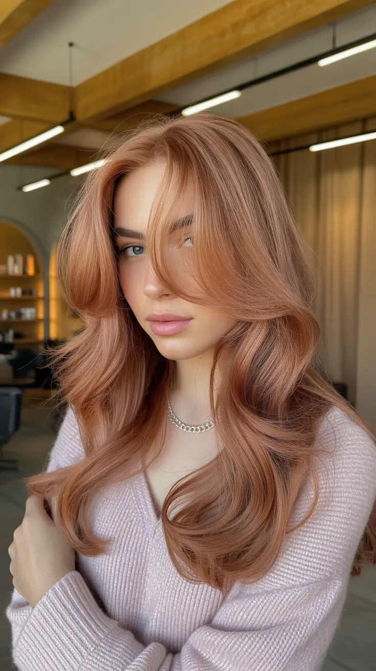 blonde hair color 2026 Peach Honey Flow