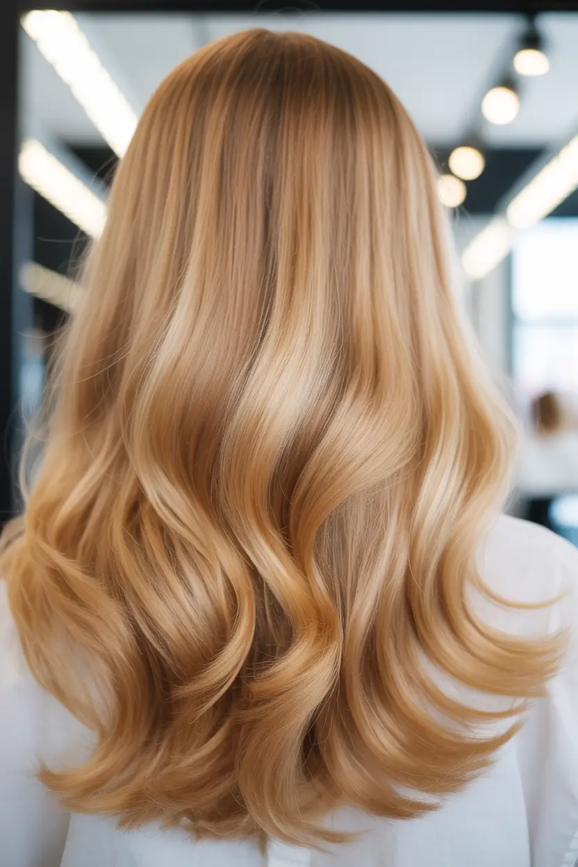 blonde hair color 2026 Golden Apricot Flow