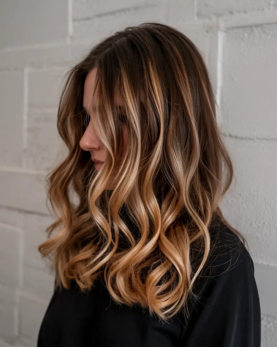 brown hair colors 2026 Golden Ribbon Brunette