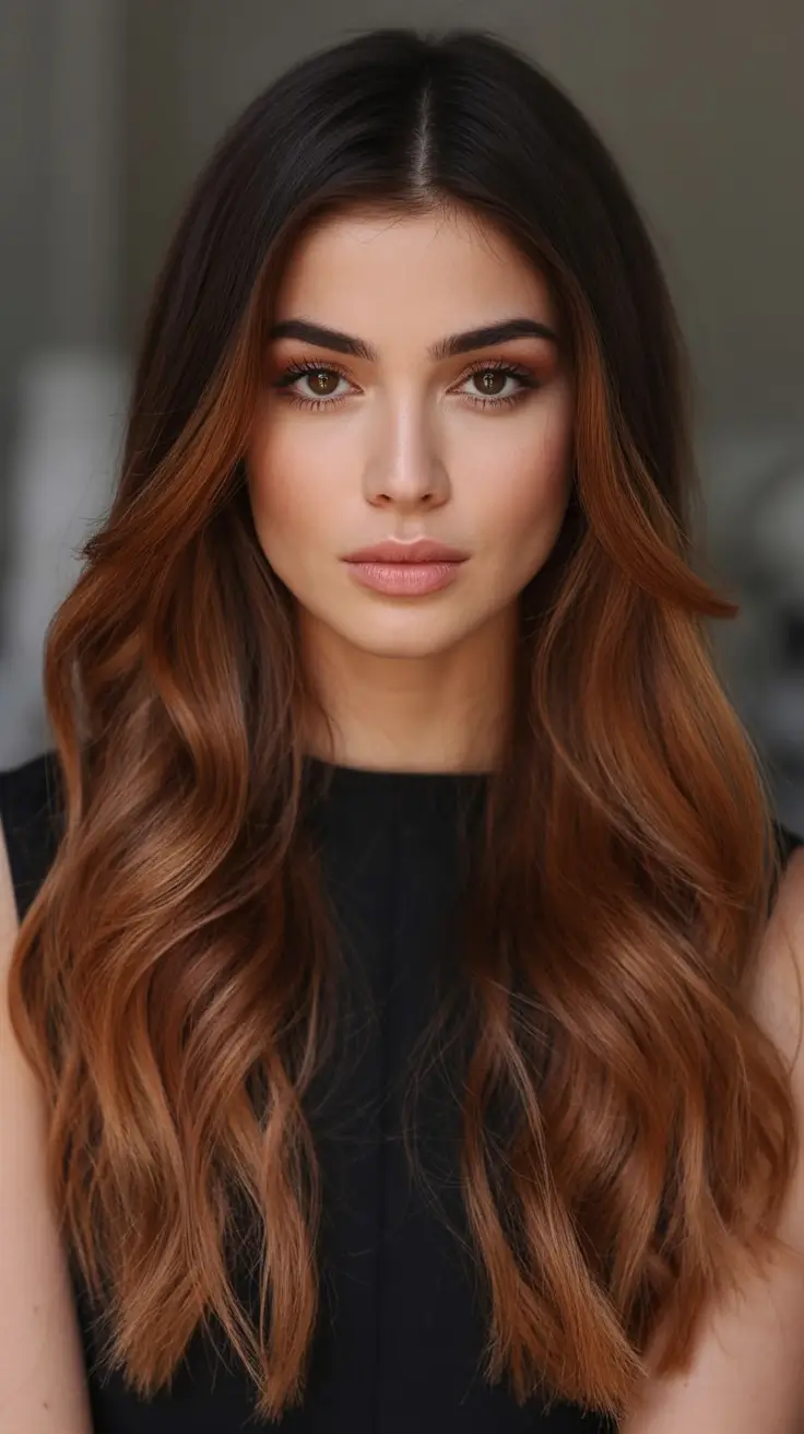 brunette hair color 2026 Bronzed Chestnut Balayage
