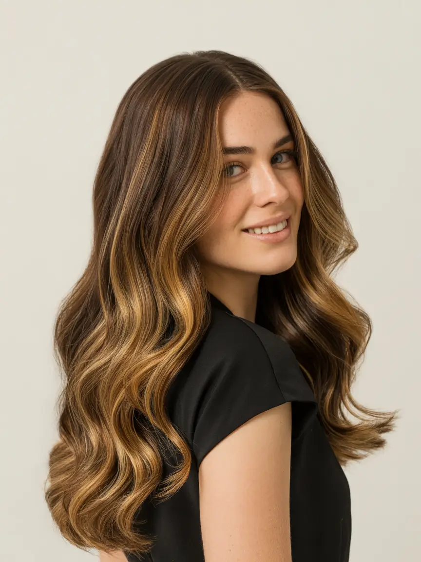 brunette hair color 2026 Golden Latte Brunette