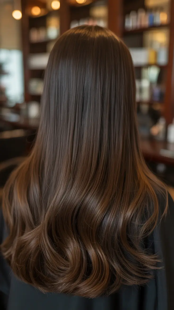 dark brown hair color 2026 Soft Dimensional Brunette Flow