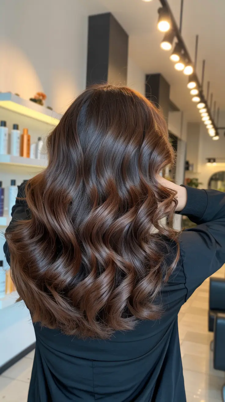 dark brown hair color 2026 Luminous Soft Wave Dimension