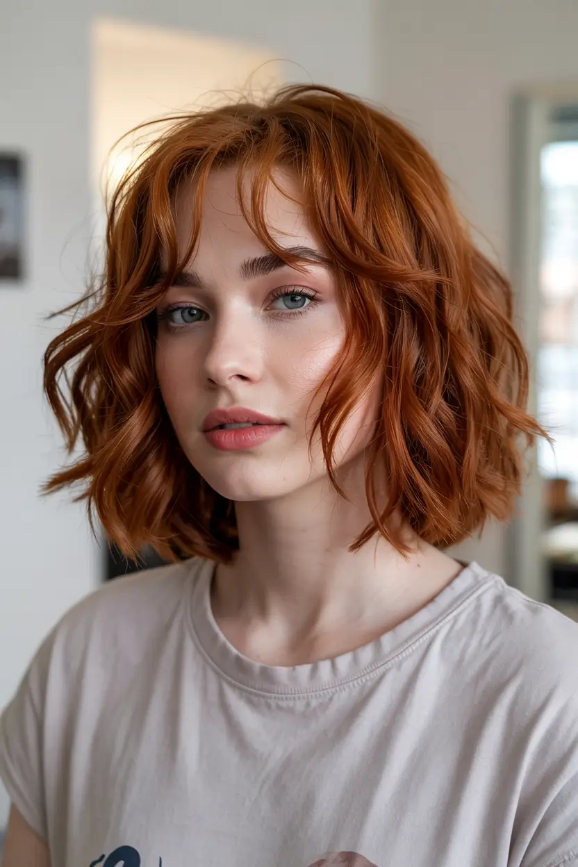 ginger hair color 2026 Playful Copper Shag