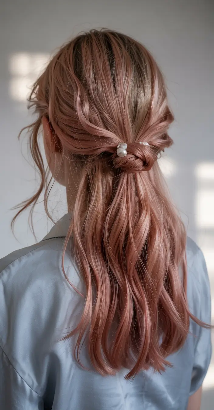 hair color ideas 2026 Dusty Rose Pearl Waves