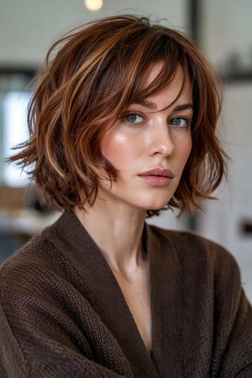Haircut Ideas 2026 Chestnut Shag Modern Muse