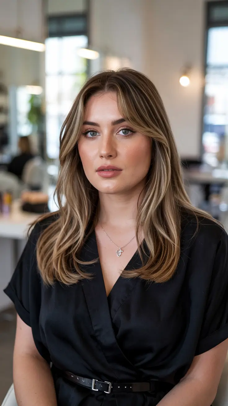 haircuts for plus size women 2026 Polished Honey Layers