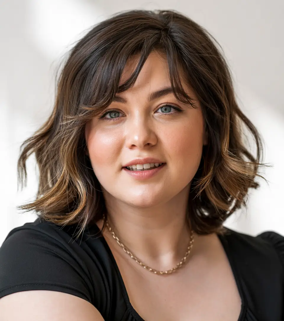 haircuts for plus size women 2026 Soft Tousled Bob