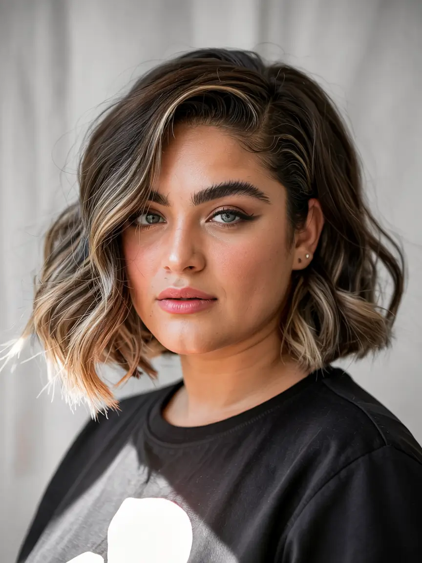 haircuts for plus size women 2026 Textured Short Bob Revival
