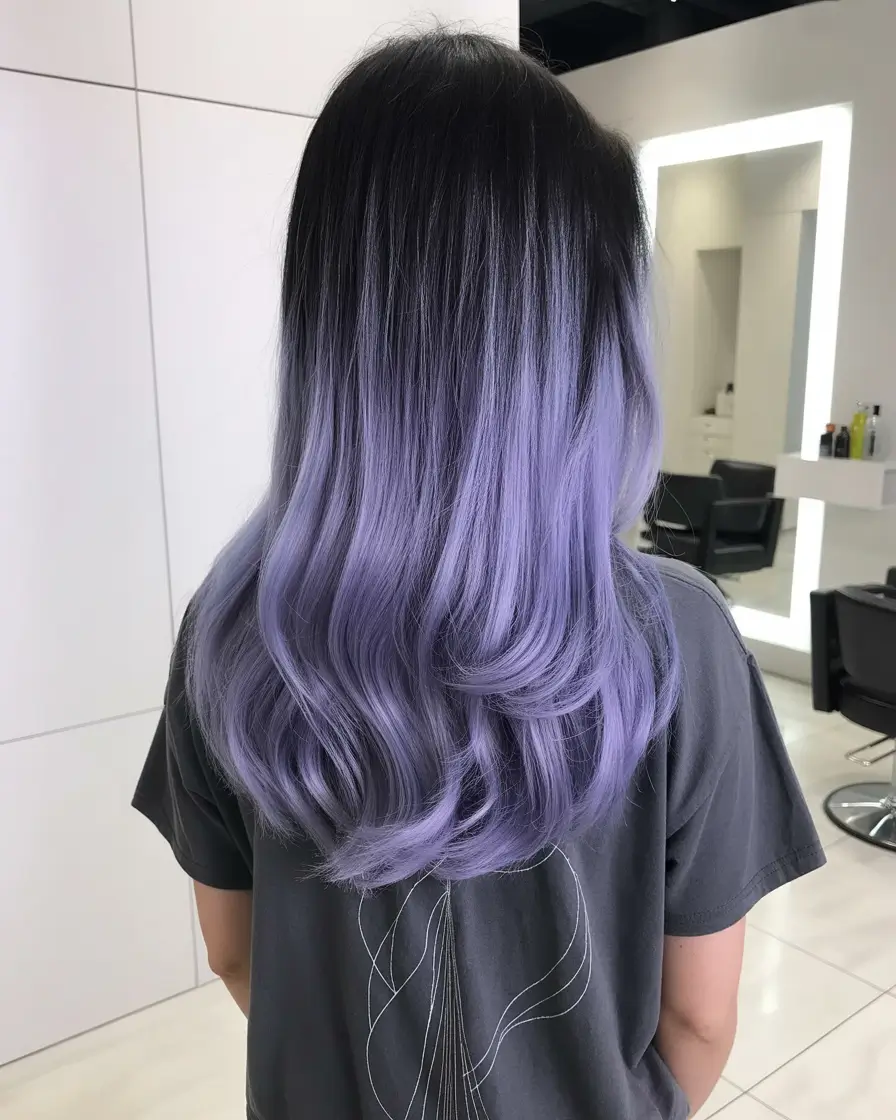 purple hair color 2026 Cool Lavender Fade