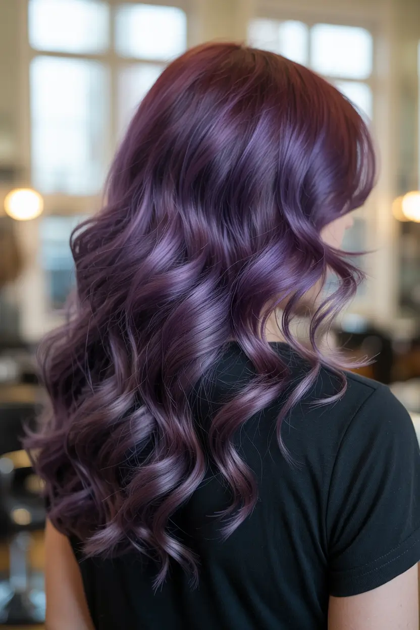 purple hair color 2026 Violet Silk Curls