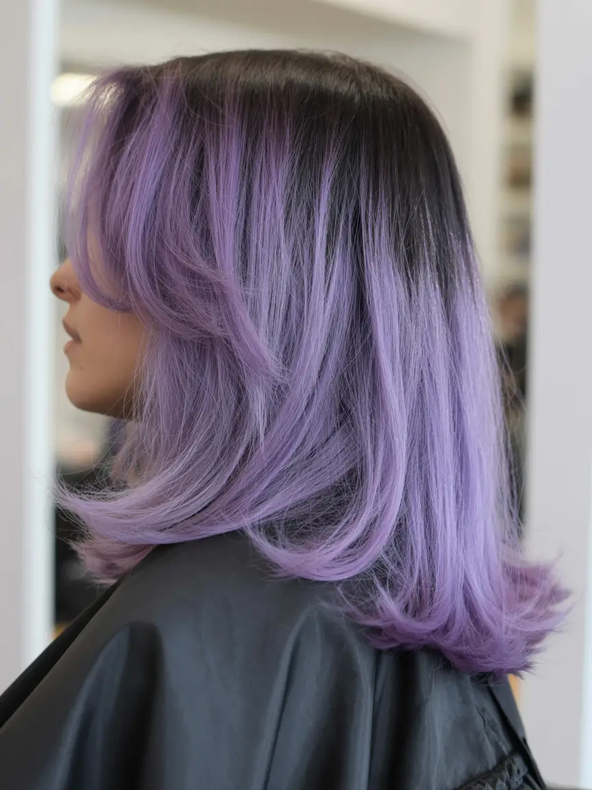 purple hair color 2026 Frosted Lilac Layers