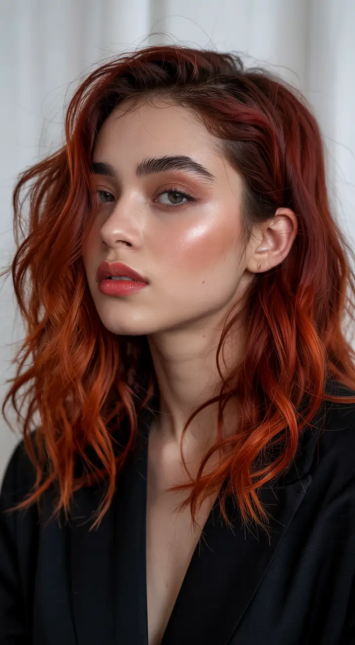red hair colors 2026 Sunlit Flame Texture