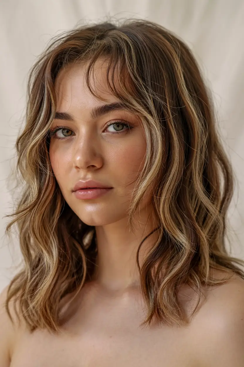 shag haircuts 2026 Caramel Glow Soft Shag