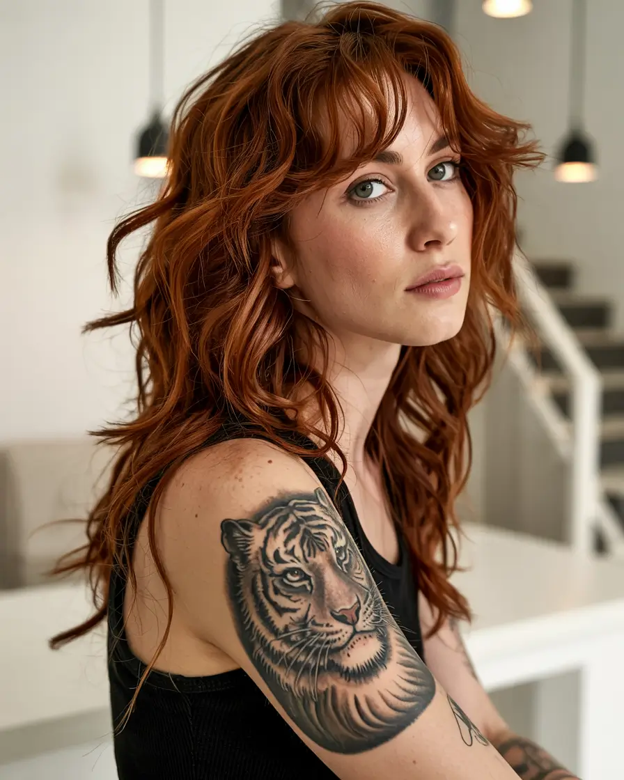 shag haircuts 2026 Copper Flame Long Shag