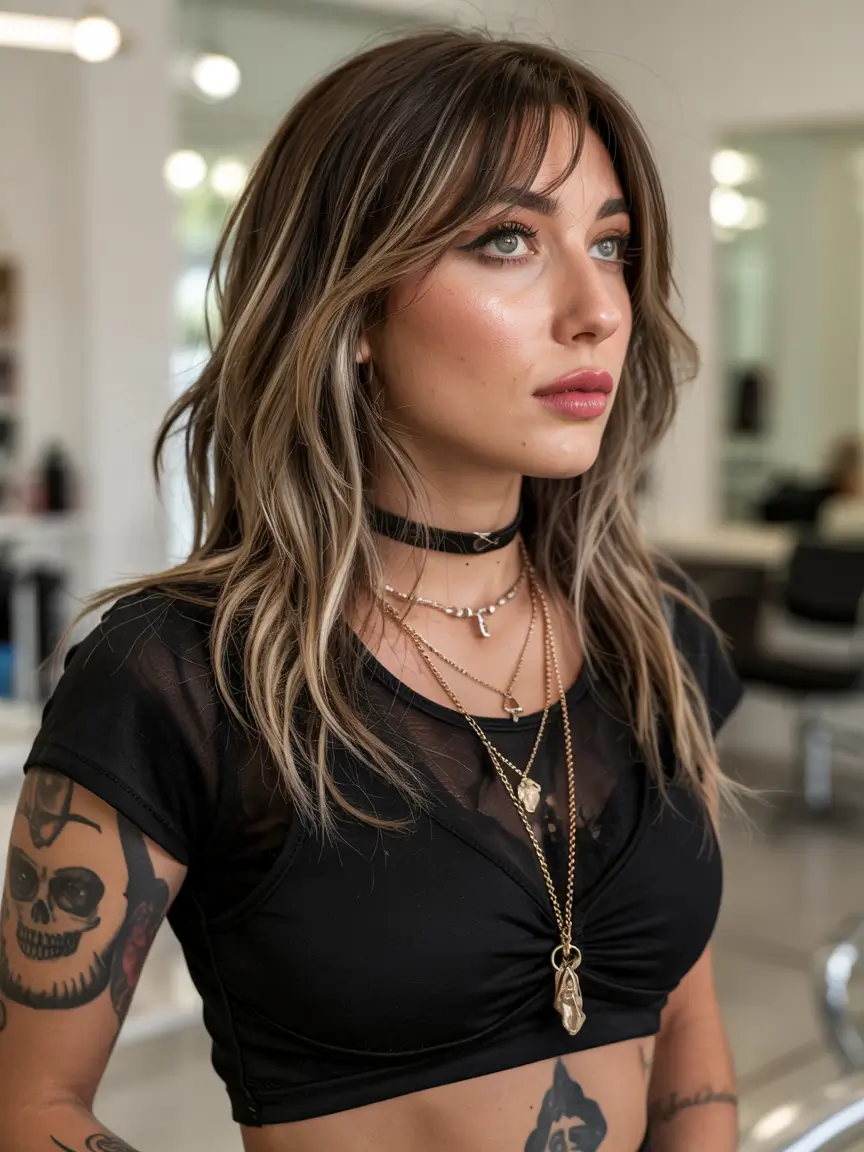 shag haircuts 2026 Smoky Blonde Rockstar Shag