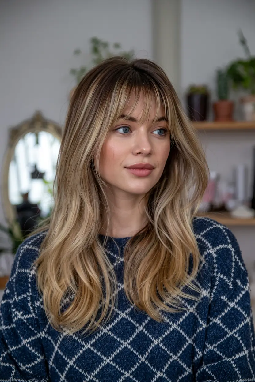 wolf haircut ideas 2026 Soft Honey Blonde Wolf With Blended Layers